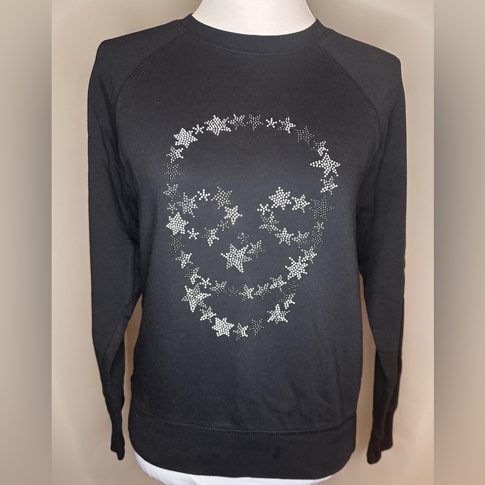 Zadig & Voltaire lightweight skull logo sweatshirt black size XS